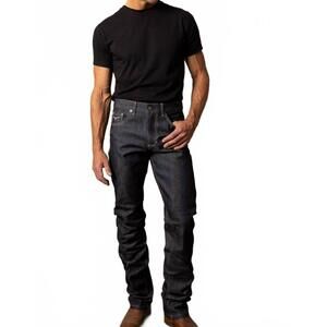 NEW KIMES raw james straight leg jeans in blue